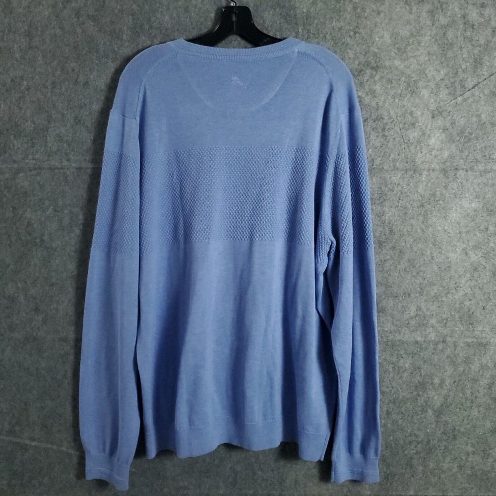 Tommy Bahama Sweater Mens XLarge Blue Island Zone V Neck Long‎ Sleeves Pullover - Picture 2 of 16